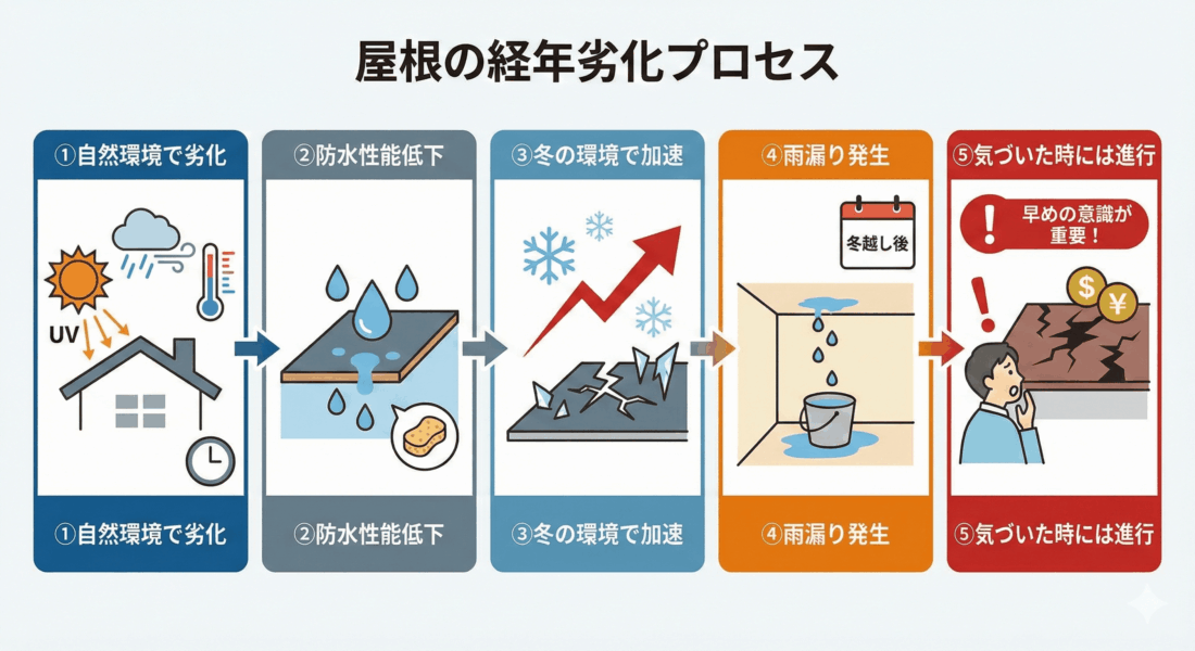 屋根劣化の流れ