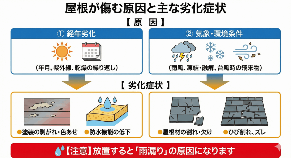 屋根 劣化原因